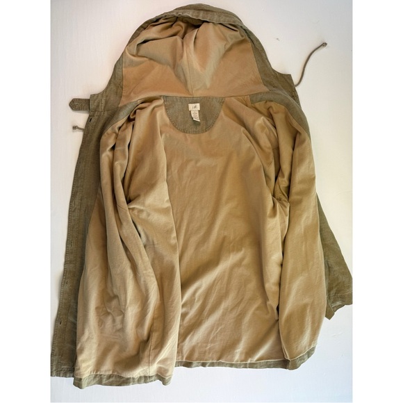 J. Jill Jacket Womens 2X Tan Linen Long Hooded Knit Lining Pockets Lagenlook - Picture 6 of 16